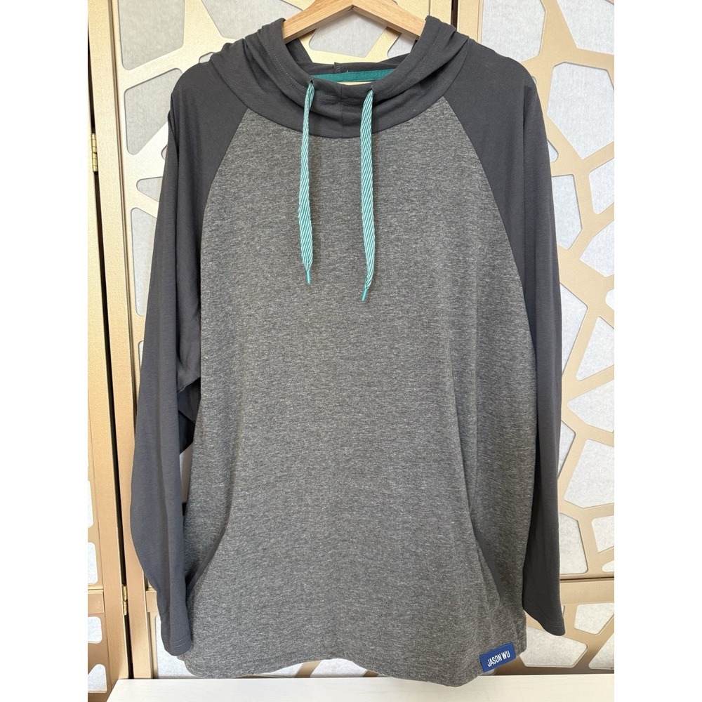 Jason Wu for EVA AIR Mens XL Grey Raglan Hoodie Lightweight Pullover Q2305